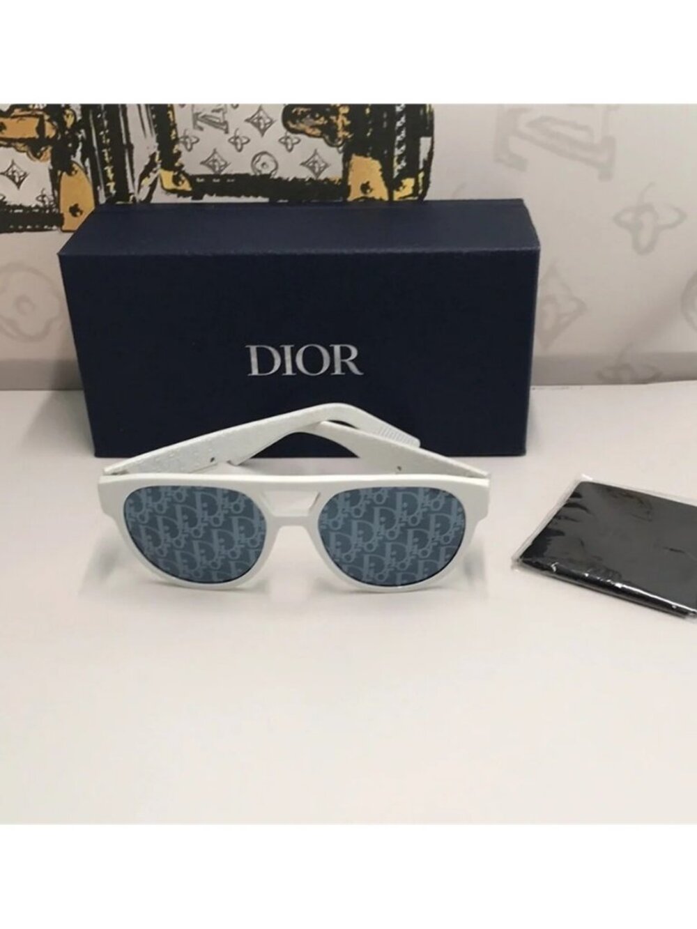 New Authentic Dior White Acetate Sunglasses DIOR B23 R 11 - Picture 11 of 11